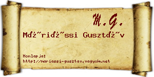 Máriássi Gusztáv névjegykártya